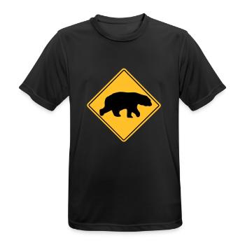 Polar Bear Road Sign - Männer T-Shirt atmungsaktiv - Schwarz - Vorne - AI Model Male 178 light (178cm)