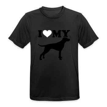 English Pointer - Men's Breathable T-Shirt - black - Front - AI Model Male 178 light (178cm)