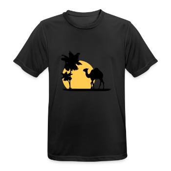 Camel - Kamel - Dromedar - Männer T-Shirt atmungsaktiv - Schwarz - Vorne - AI Model Male 178 light (178cm)
