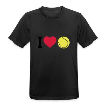 I love tennis - Männer T-Shirt atmungsaktiv - Schwarz - Vorne - AI Model Male 178 light (178cm)