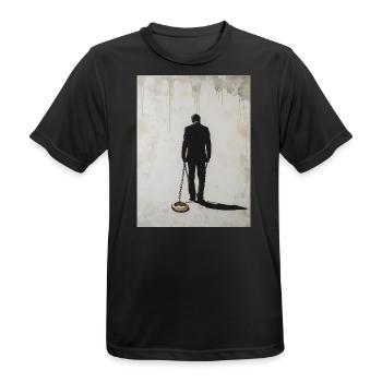 Bachelorette Party Husband Wedding Ring Chain Banksy - Men's Breathable T-Shirt - black - Front - AI Model Male 178 light (178cm)