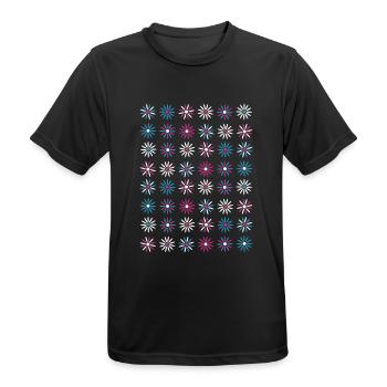 flowers 3col vers2 - Männer T-Shirt atmungsaktiv - Schwarz - Vorne - AI Model Male 178 light (178cm)