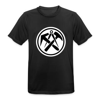 Couvreur - T-shirt respirant Homme - noir - Devant - AI Model Male 178 light (178cm)