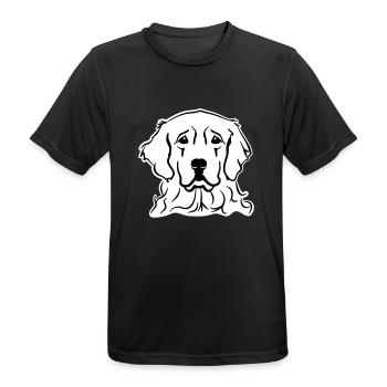 Golden Retriever - T-shirt respirant Homme - noir - Devant - AI Model Male 178 light (178cm)