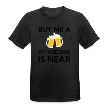 Buy Me a Beer my wedding is near - Männer T-Shirt atmungsaktiv - Schwarz - Vorne - AI Model Male 178 light (178cm)
