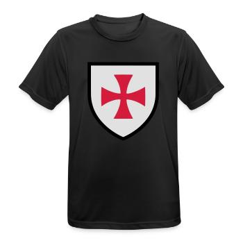 Blason croix de Malte (K) - T-shirt respirant Homme - noir - Devant - AI Model Male 178 light (178cm)