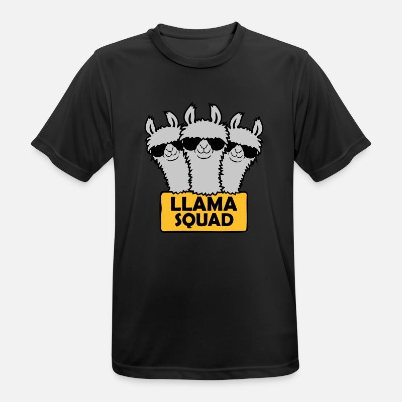 Conception de l’équipe Llama Squad - T-shirt respirant Homme - noir