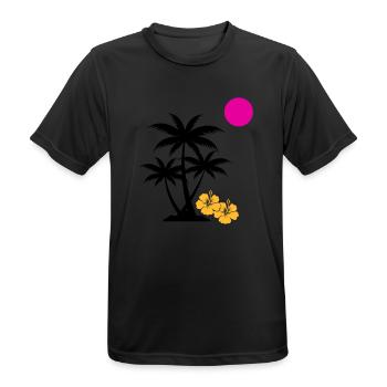 palme sunset - Männer T-Shirt atmungsaktiv - Schwarz - Vorne - AI Model Male 178 light (178cm)