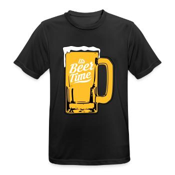 Conception de la bière - T-shirt respirant Homme - noir - Devant - AI Model Male 178 light (178cm)