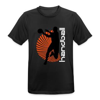 Spiral Handballer - T-shirt respirant Homme - noir - Devant - AI Model Male 178 light (178cm)