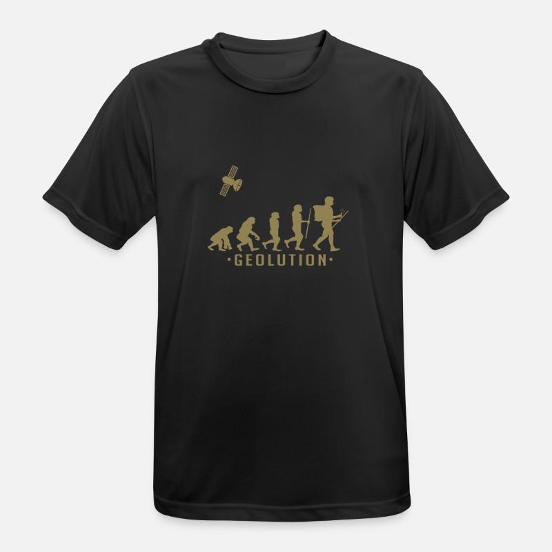 Geocaching evolution Shirt Geolution - Männer T-Shirt atmungsaktiv - Schwarz