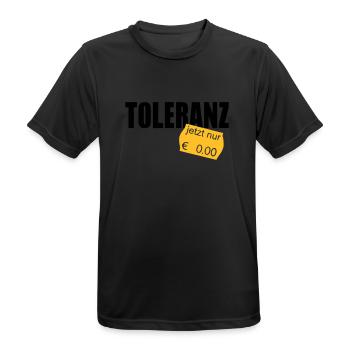 toleranz - Männer T-Shirt atmungsaktiv - Schwarz - Vorne - AI Model Male 178 light (178cm)