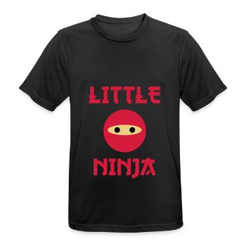★ Designfarben änderbar ★ Little ninja - Männer T-Shirt atmungsaktiv - Schwarz - Vorne - AI Model Male 178 light (178cm)