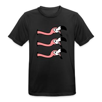 3 amis équipe équipe fête trou mur rire bouche au - T-shirt respirant Homme - noir - Devant - AI Model Male 178 light (178cm)