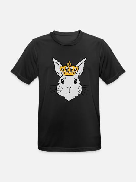 King Rabbit Crown Face - Men's Breathable T-Shirt - black