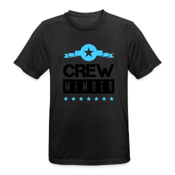 Crew Member - Men's Breathable T-Shirt - black - Front - AI Model Male 178 light (178cm)