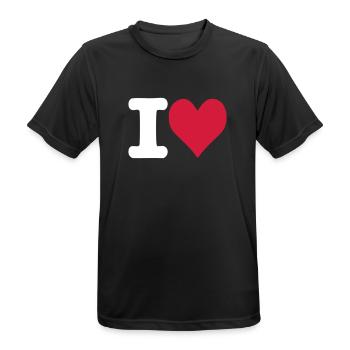 Herz - Männer T-Shirt atmungsaktiv - Schwarz - Vorne - AI Model Male 178 light (178cm)