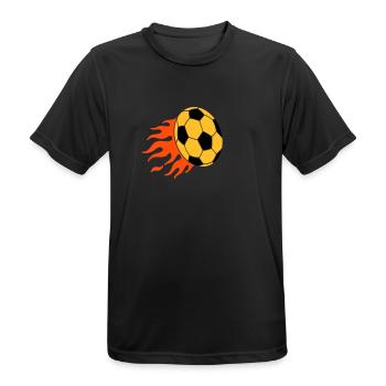brennender Ball - burning ball - Männer T-Shirt atmungsaktiv - Schwarz - Vorne - AI Model Male 178 light (178cm)