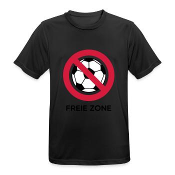 Anti Fussball - Männer T-Shirt atmungsaktiv - Schwarz - Vorne - AI Model Male 178 light (178cm)