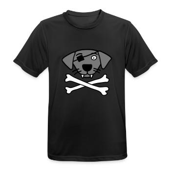 pirate_dog_042013_b_3c - Men's Breathable T-Shirt - black - Front - AI Model Male 178 light (178cm)