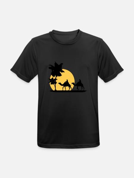 Camel - Kamel - Dromedar - Karawane - Männer T-Shirt atmungsaktiv - Schwarz