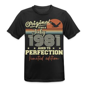 Juli 1981 Retro Geburtstag Geboren im Juli 1981 - Männer T-Shirt atmungsaktiv - Schwarz - Vorne - AI Model Male 178 light (178cm)
