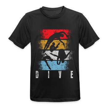 Turmspringen Wasserspringen Retro - Männer T-Shirt atmungsaktiv - Schwarz - Vorne - AI Model Male 178 light (178cm)