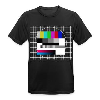 Modèle de test des années 90 télévision TV rétro - T-shirt respirant Homme - noir - Devant - AI Model Male 178 light (178cm)