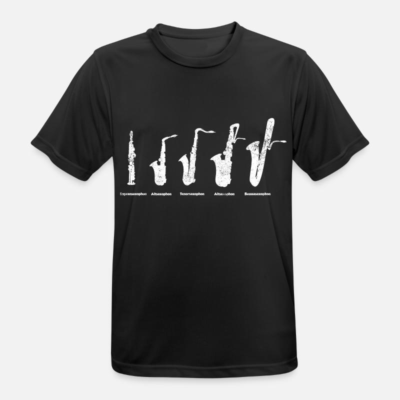 Evolution du saxophone - T-shirt respirant Homme - noir
