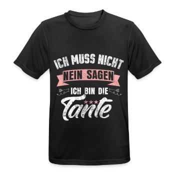 Tante - Männer T-Shirt atmungsaktiv - Schwarz - Vorne - AI Model Male 178 light (178cm)