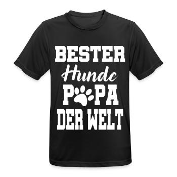 Hunde Papa Hund - Männer T-Shirt atmungsaktiv - Schwarz - Vorne - AI Model Male 178 light (178cm)
