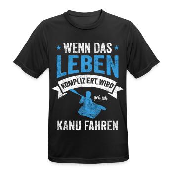 Kanu Fluss - Männer T-Shirt atmungsaktiv - Schwarz - Vorne - AI Model Male 178 light (178cm)
