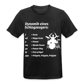 Dynamik Schlagzeuger - Männer T-Shirt atmungsaktiv - Schwarz - Vorne - AI Model Male 178 light (178cm)