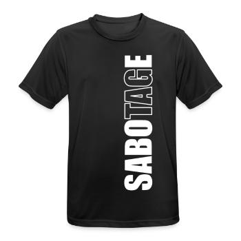 Sabotage day - Men's Breathable T-Shirt - black - Front - AI Model Male 178 light (178cm)