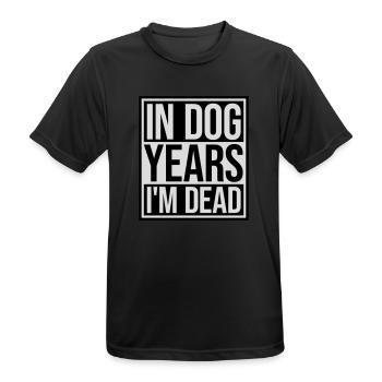 in dog years Dead - Men's Breathable T-Shirt - black - Front - AI Model Male 178 light (178cm)