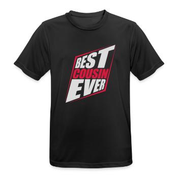best cousin ever quote - Men's Breathable T-Shirt - black - Front - AI Model Male 178 light (178cm)