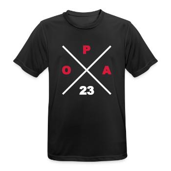 Opa 23 - Männer T-Shirt atmungsaktiv - Schwarz - Vorne - AI Model Male 178 light (178cm)