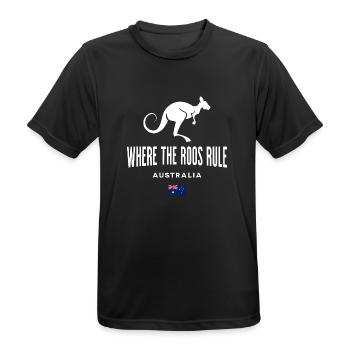 Kangourou - T-shirt respirant Homme - noir - Devant - AI Model Male 178 light (178cm)
