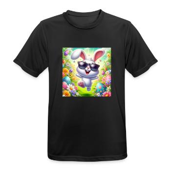 Joyeux lapin de Pâques - T-shirt respirant Homme - noir - Devant - AI Model Male 178 light (178cm)