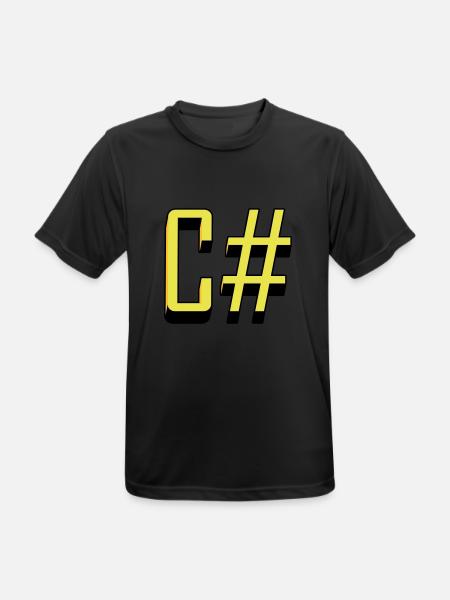 Programmiersprachen: C # / C sharp (Classic) - Männer T-Shirt atmungsaktiv - Schwarz