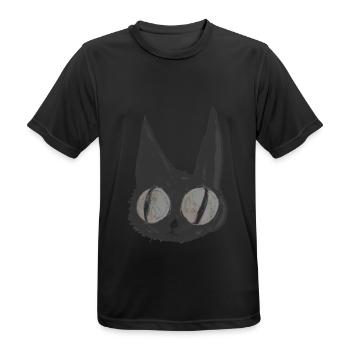 Psycho Cat, schwarze Katze, Illustration - Männer T-Shirt atmungsaktiv - Schwarz - Vorne - AI Model Male 178 light (178cm)
