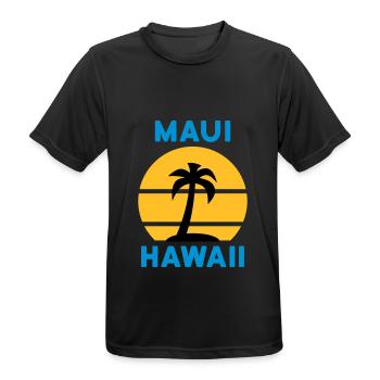 Maui, Hawaii (Sonne, Palme, Insel) - Männer T-Shirt atmungsaktiv - Schwarz - Vorne - AI Model Male 178 light (178cm)