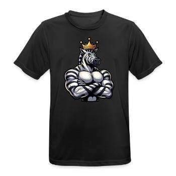 Entraînement de remise en forme Zebra King musclé - T-shirt respirant Homme - noir - Devant - AI Model Male 178 light (178cm)