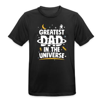 Cadeau de fête des pères Le plus grand papa dans l'univers - T-shirt respirant Homme - noir - Devant - AI Model Male 178 light (178cm)