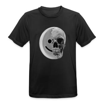 charbon smiley - T-shirt respirant Homme - noir - Devant - AI Model Male 178 light (178cm)