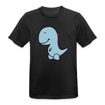 dino - Männer T-Shirt atmungsaktiv - Schwarz - Vorne - AI Model Male 178 light (178cm)