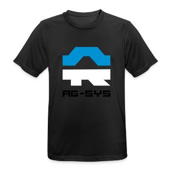 ag systems - Men's Breathable T-Shirt - black - Front - AI Model Male 178 light (178cm)