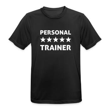 personal trainer - Men's Breathable T-Shirt - black - Front - AI Model Male 178 light (178cm)