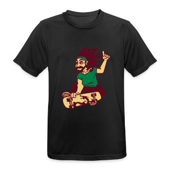 skateboard - T-shirt respirant Homme - noir - Devant - AI Model Male 178 light (178cm)