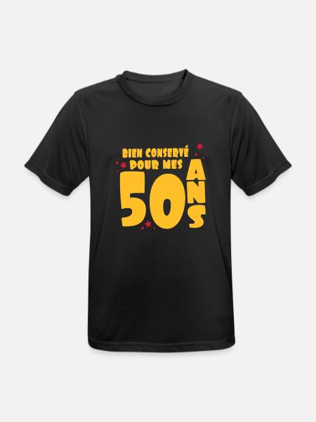 bien_conserve_pour_mes_50_ans - T-shirt respirant Homme - noir
